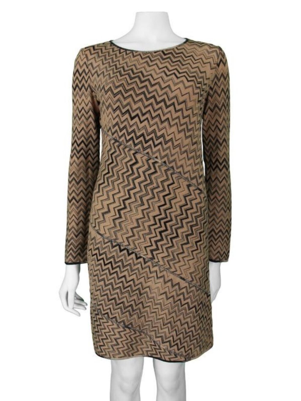 Missoni Wool Zigzag Knit A-Line Dress Made in Italy US 6